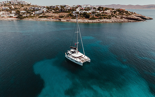 yacht anchorage in blue waters
