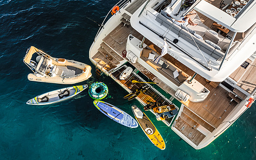 watersport equipment of yacht